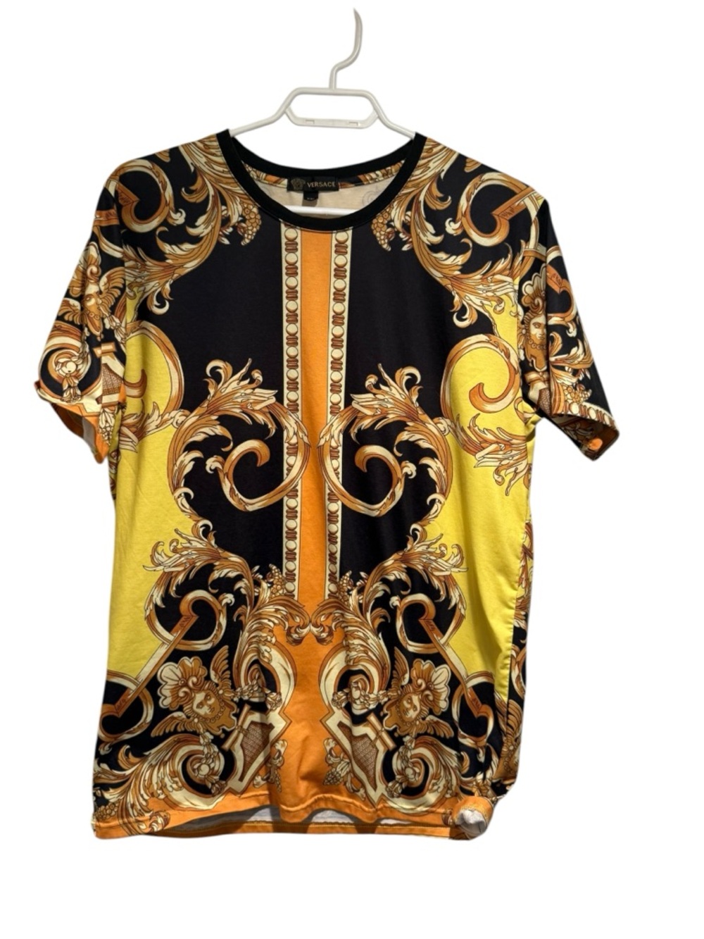 Versace Black and Gold Baroque Short Sleeve Tee
